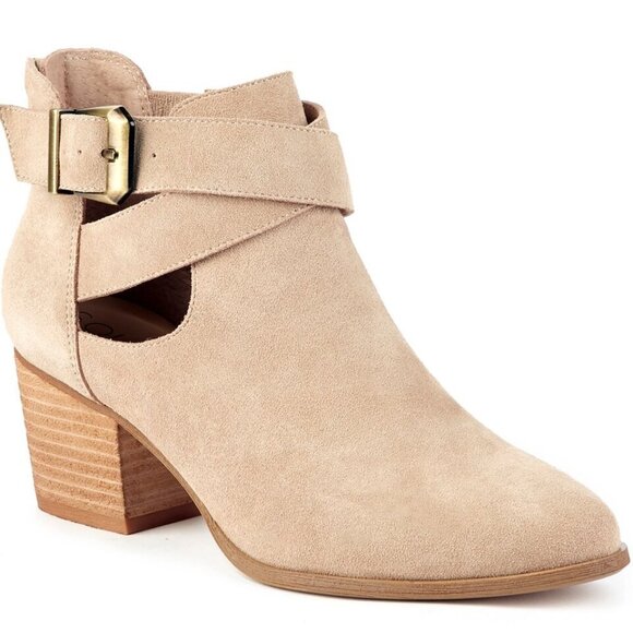Sole Society AZURE BOOTIE cutout tan suede 8.5 - Picture 2 of 13